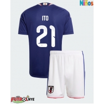 Camiseta Japón Hiroki Ito #21 Primera Equipación para niños Mundial 2026 manga corta (+ pantalones cortos)